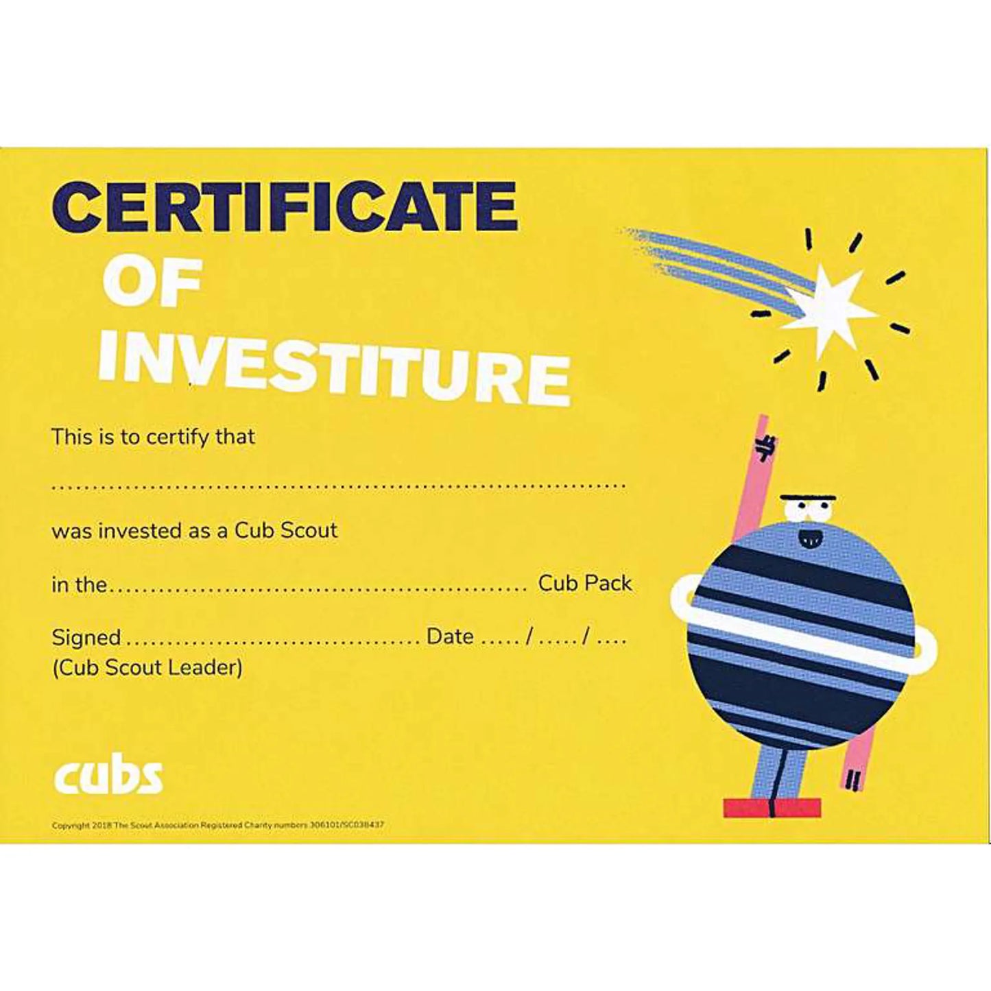 Cub Scout Investiture Certificate - Pack of Ten