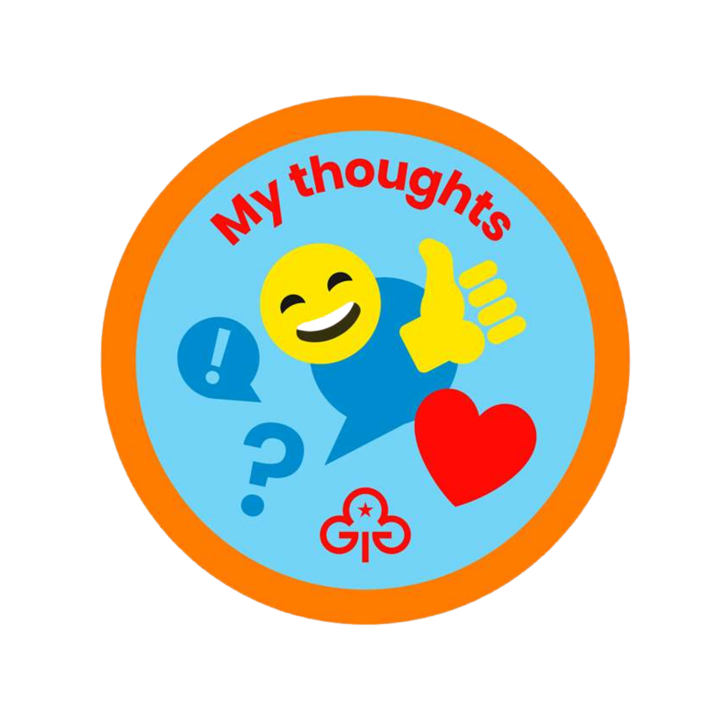 Rainbows My Thoughts woven badge