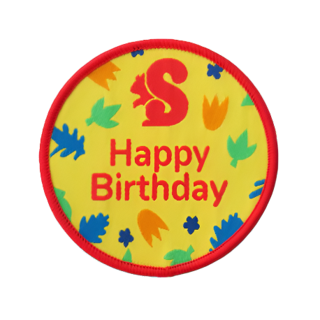 Squirrel Happy Birthday Fun Badge
