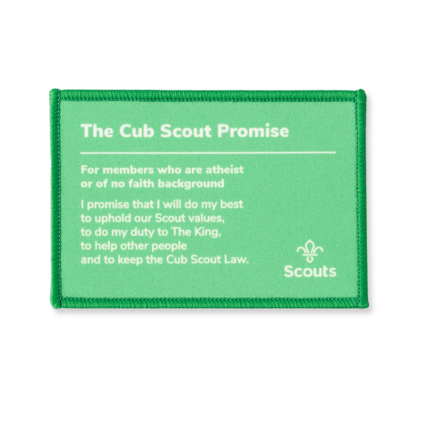 Cub Scouts Promise Blanket Badge - atheist or those of no faith