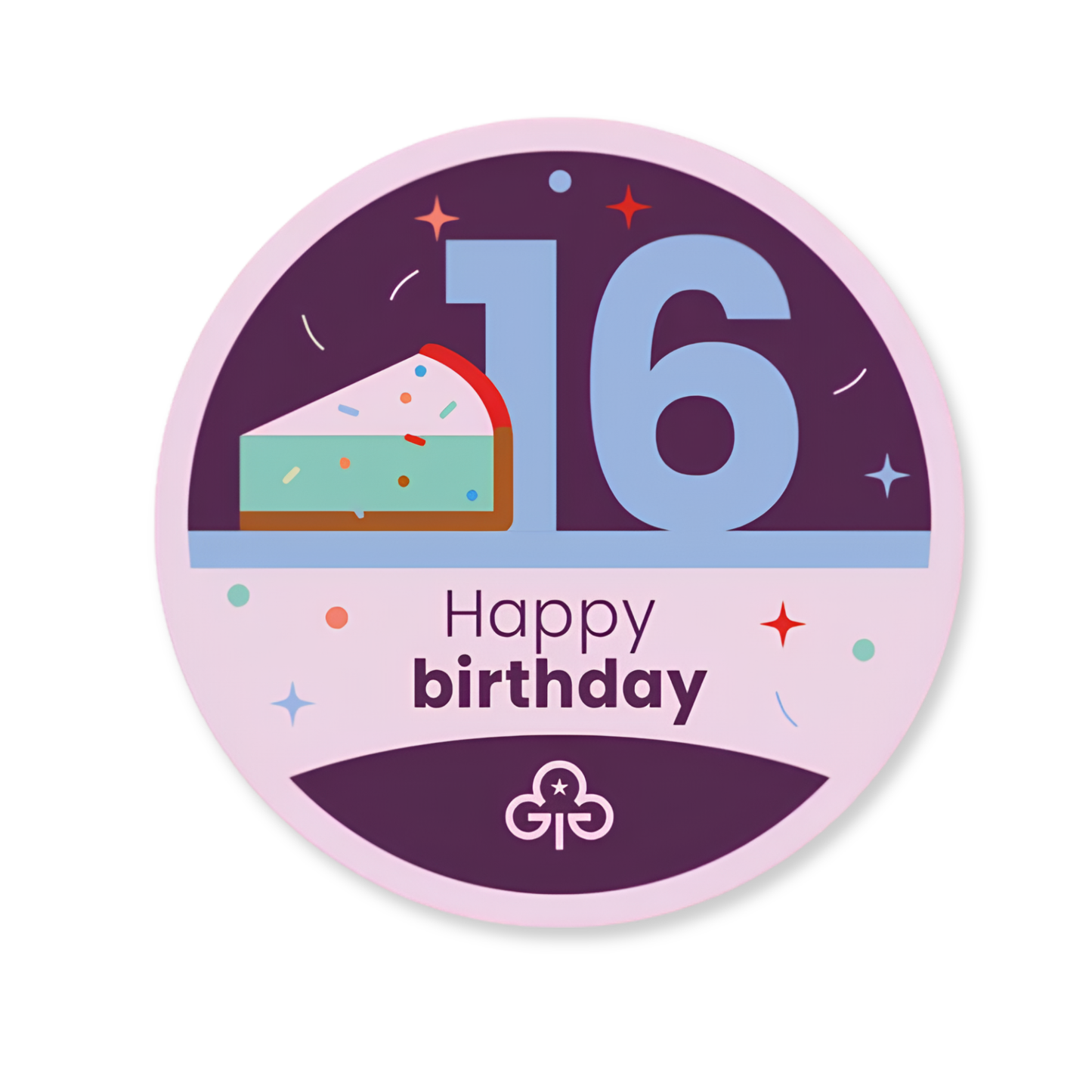 Happy 16th birthday woven badge