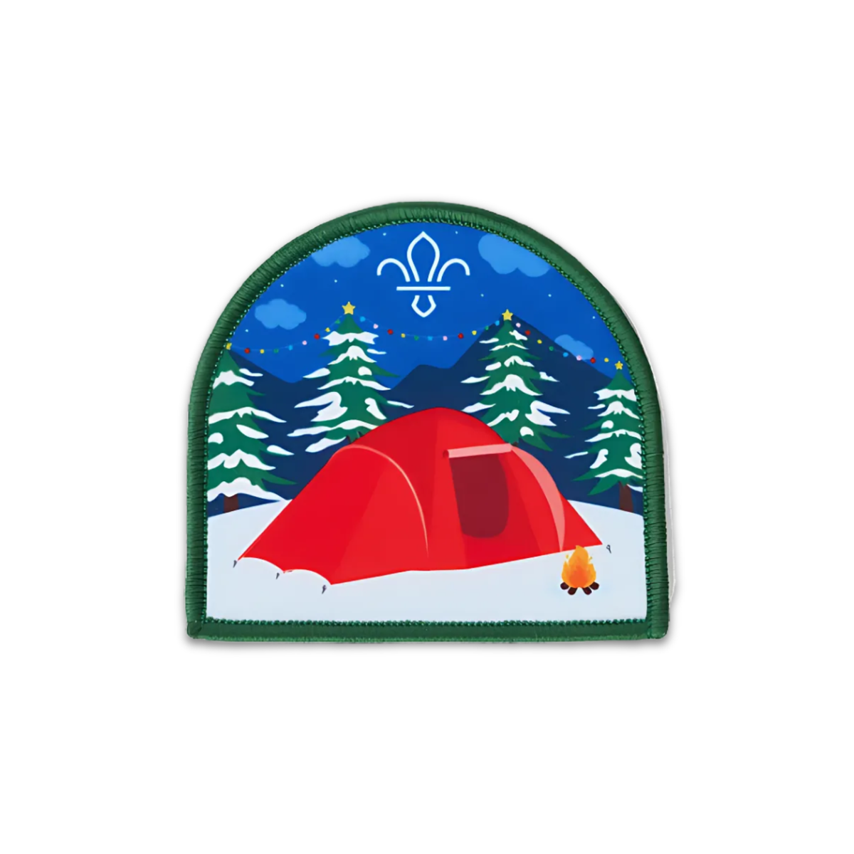 Christmas Camp Scene Blanket Badge