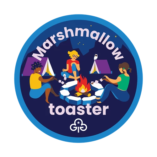 Marshmallow toaster woven badge