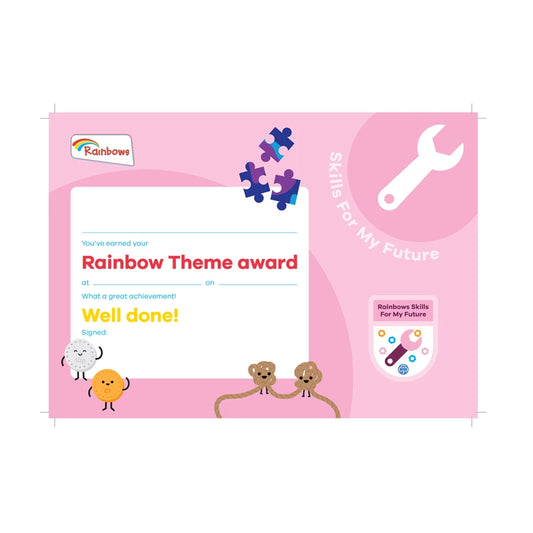 Theme award - Rainbows Skills For My Future certificate