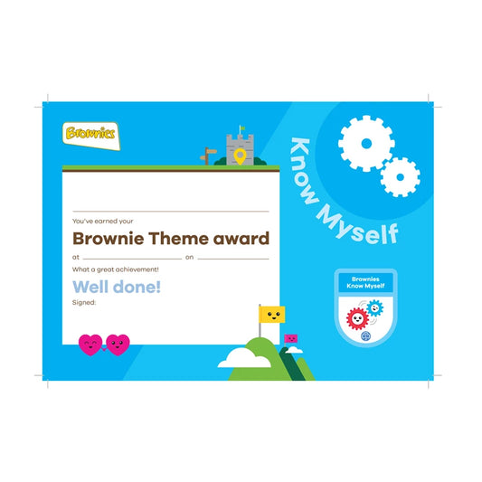Theme award - Brownies Know Myself certificate