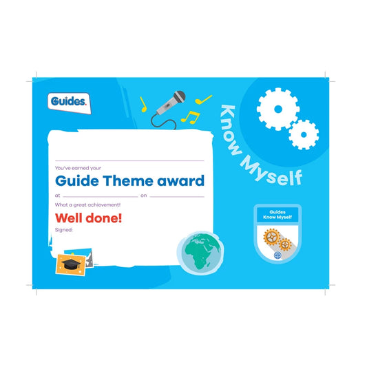 Theme award - Guides Know Myself certificate