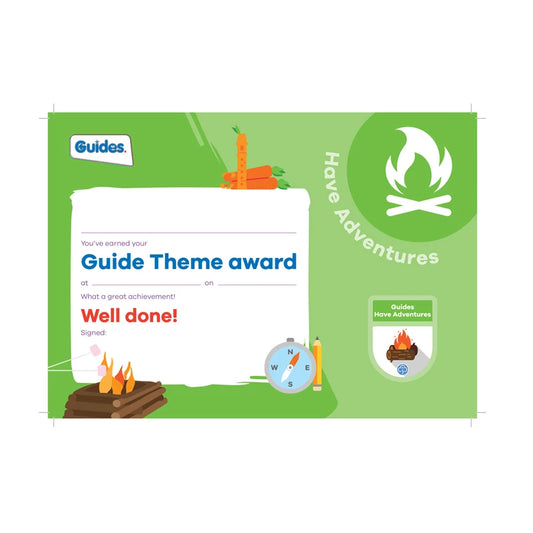 Theme award - Guides Have Adventures certificate 6277