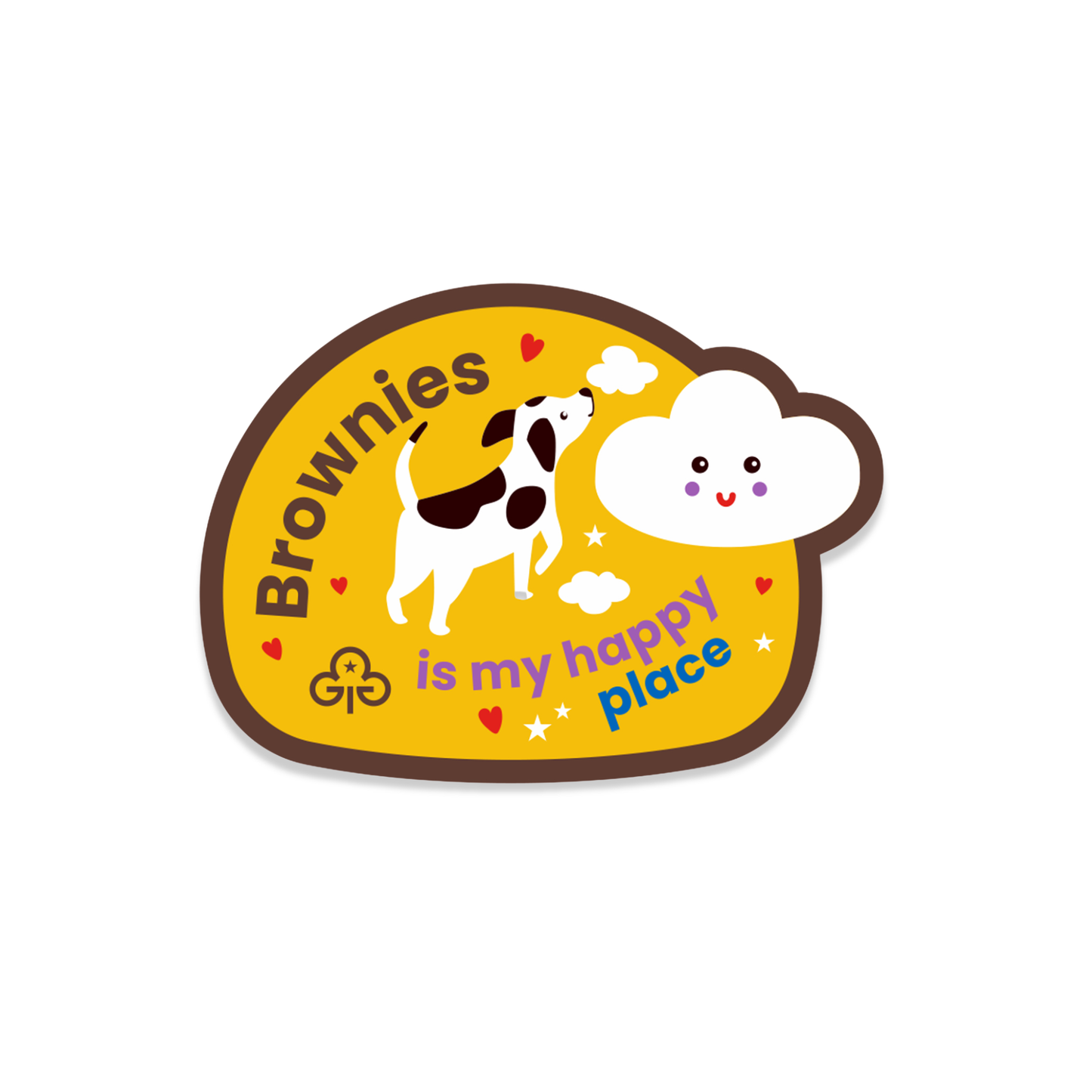 Brownies is my happy place woven badge