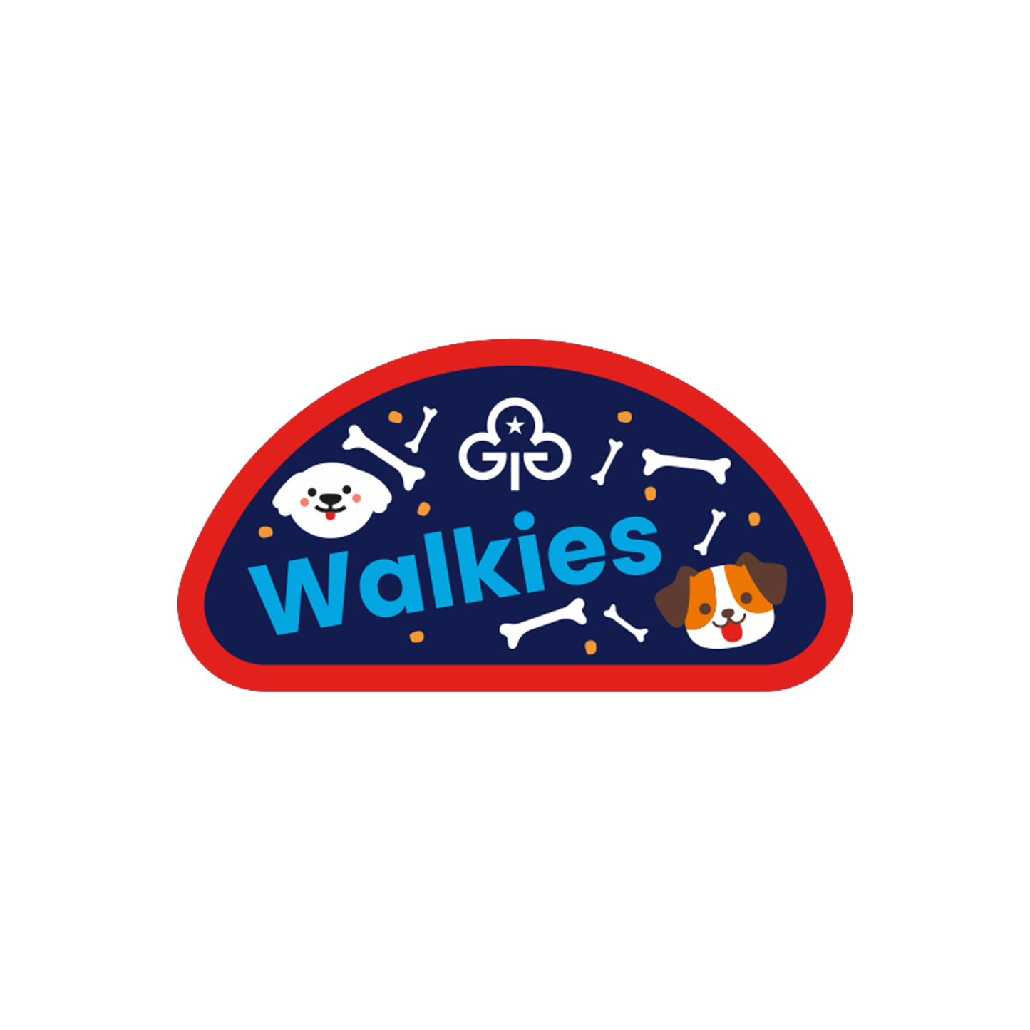 Walkies woven badge