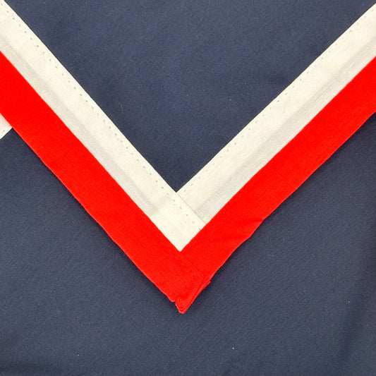 Adult Necker with  Double Trim - Navy, White / Scarlet