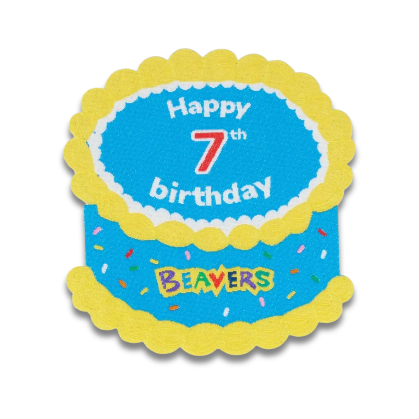 Beavers Happy 7th Birthday Blanket Badge