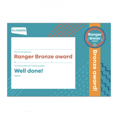 Bronze award certificate - Rangers