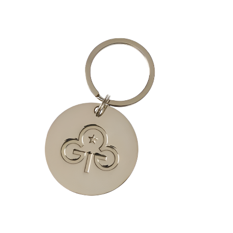 Girlguiding round metal keyring