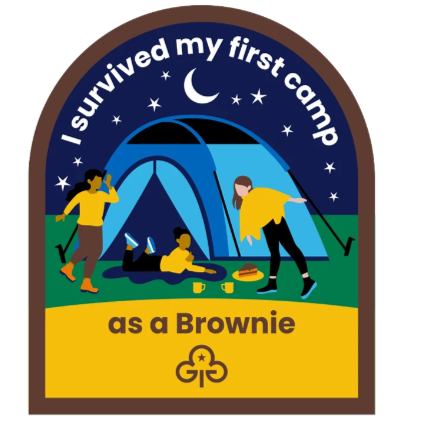 I survived my first camp as a Brownie woven badge