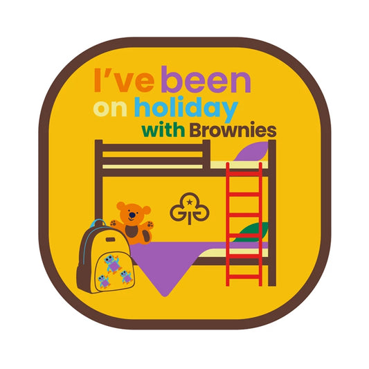 I've been on holiday with Brownies woven badge