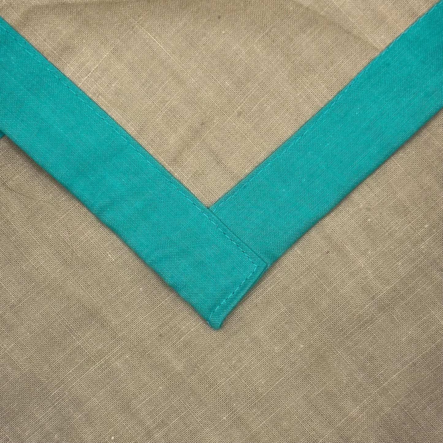 Child Necker with Trim - Khaki / Emerald