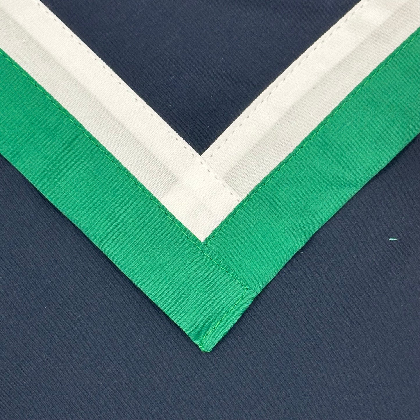 Adult Necker with Double Trim - Navy, White / Emerald