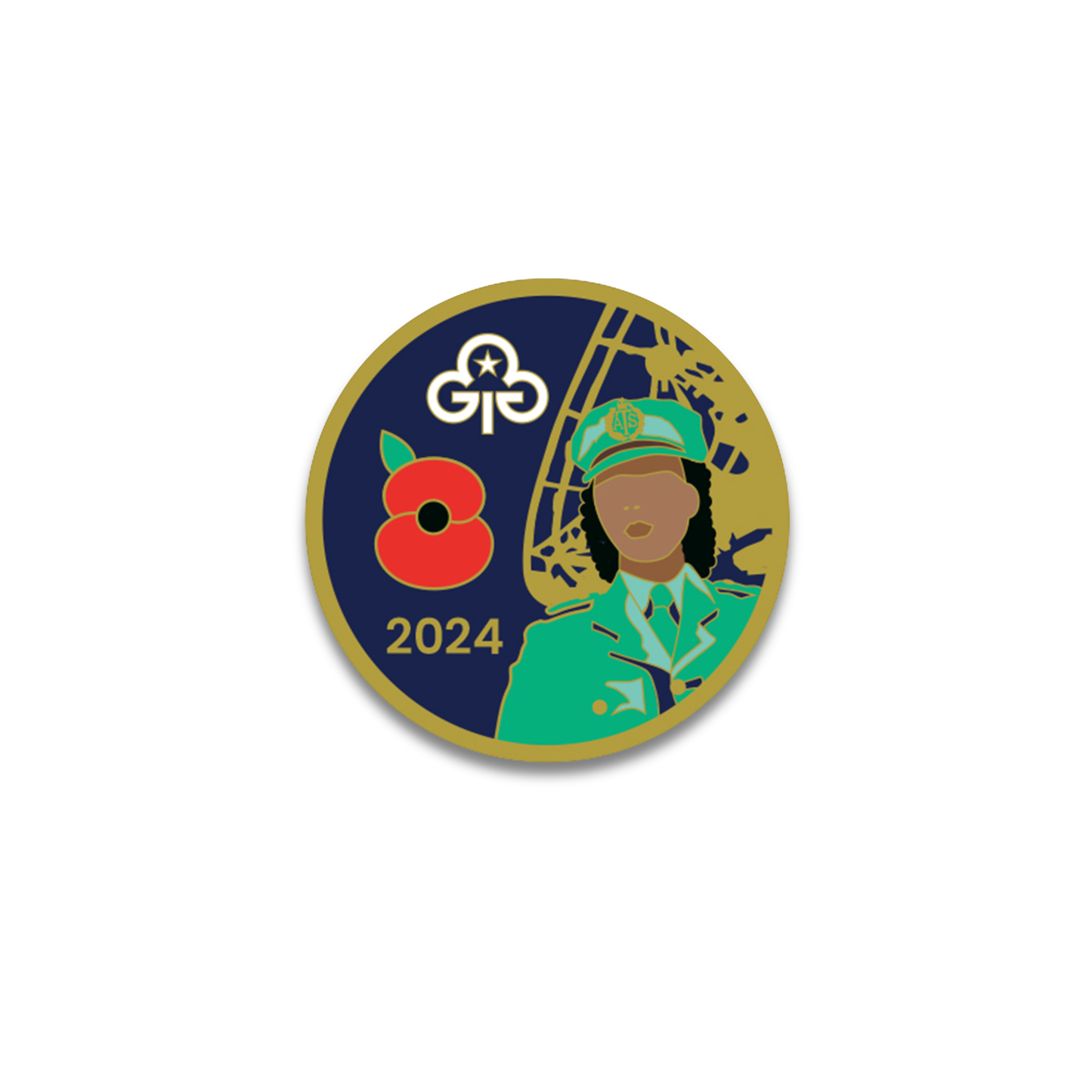 Remembrance Poppy metal badge 2024