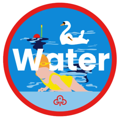 Rainbows water adventure woven badge