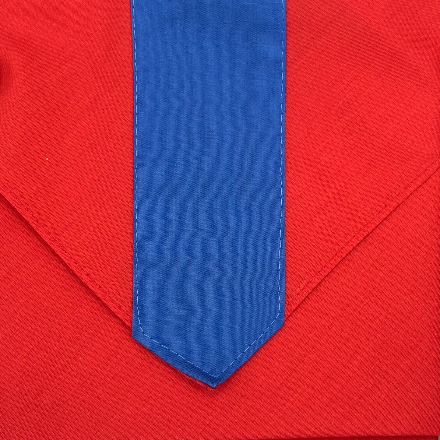 Child Necker with Centre Stripe - Scarlet / Saxe