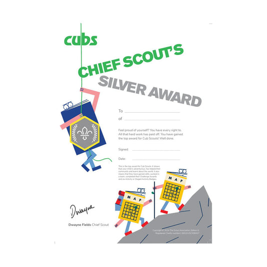 Chief Scouts Silver Award Certificates - Pack of Ten