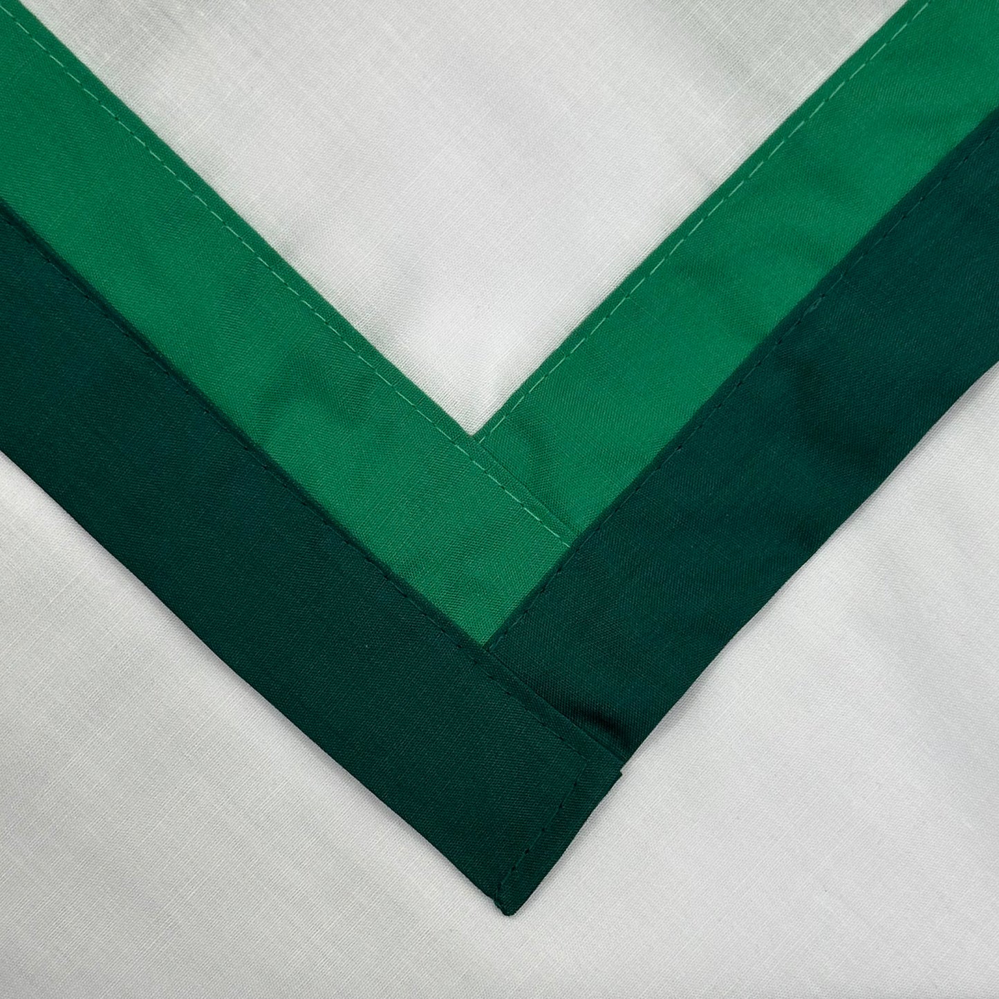 Adult Necker with Double Trim - White, Emerald / Scout Green