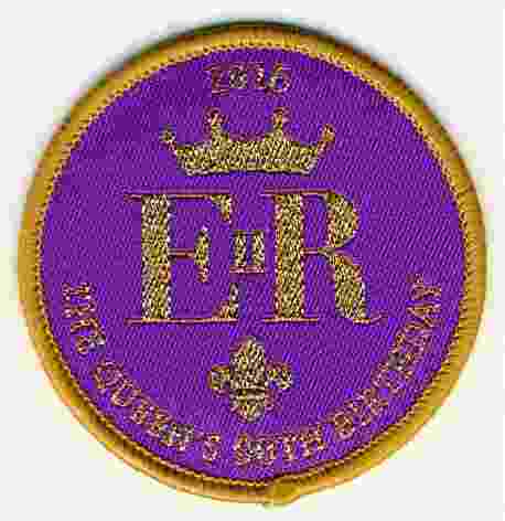 Queen's 90th Birthday Woven Badge (5.5cm)- Scouts