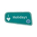 I Love Holidays Woven Badge
