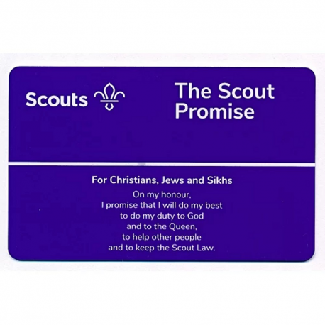Scout Promise Card - Christians, Jews and Sikhs