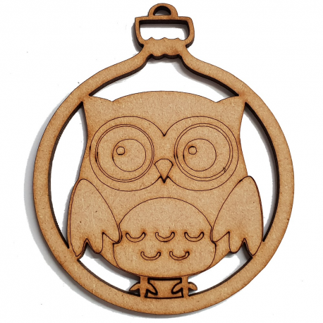8 Pack Owl Bauble Decoration