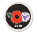 Remembrance Day Poppy & Scouting Fleur de Lis Uniform Badge