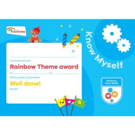 Theme Award – Rainbows Know Myself certificate