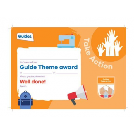 Theme Award – Guides Take Action certificate