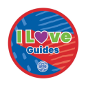 I love Guides woven badge 2021