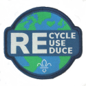 Fleur de Lis Scouts Recycle Reuse Reduce Fun Badge