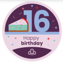 Happy 16th Birthday Woven Badge