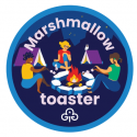 Marshmallow toaster woven badge