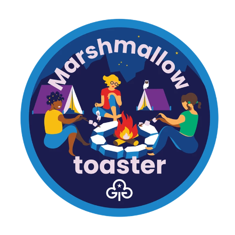 Marshmallow toaster woven badge