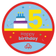 Happy 5th birthday woven badge