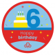 Happy 6th birthday woven badge
