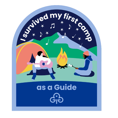 I survived my first camp as a Guide woven badge