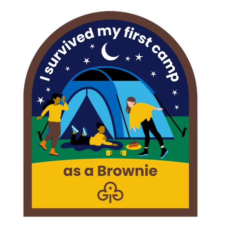 I survived my first camp as a Brownie woven badge