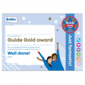 Gold Award certificate - Guides