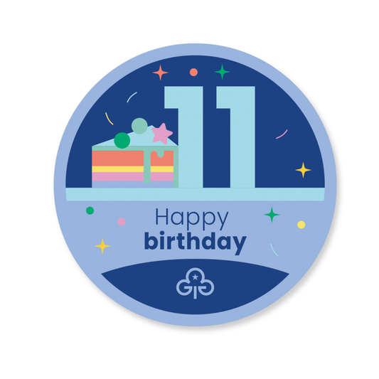 Happy 11th birthday woven badge