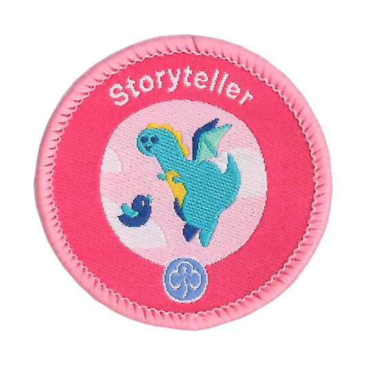 Rainbows Storyteller woven badge