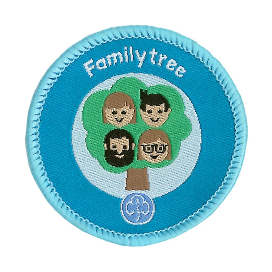 Rainbows Family tree woven badge