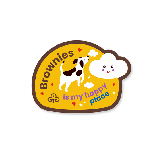 Brownies is my happy place woven badge