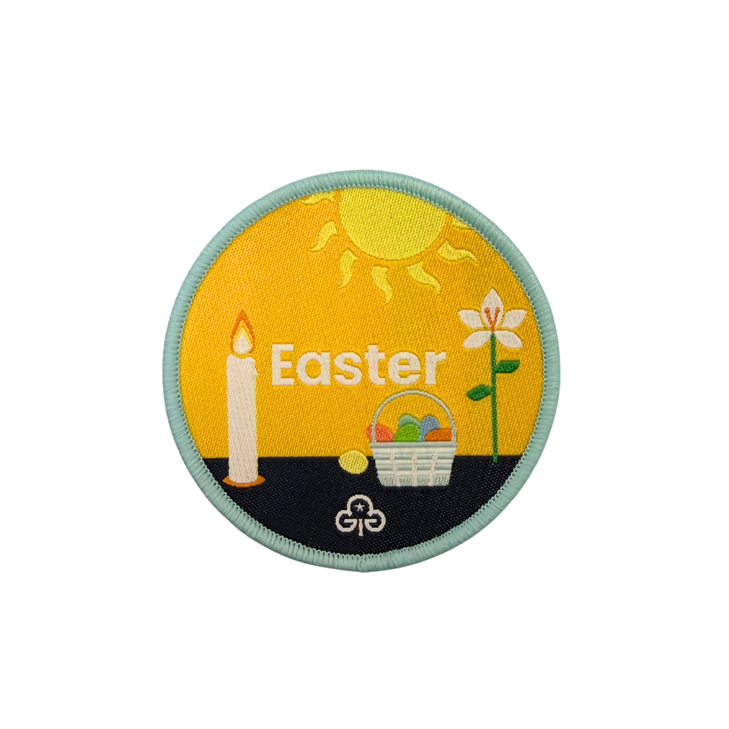 Easter holiday woven badge