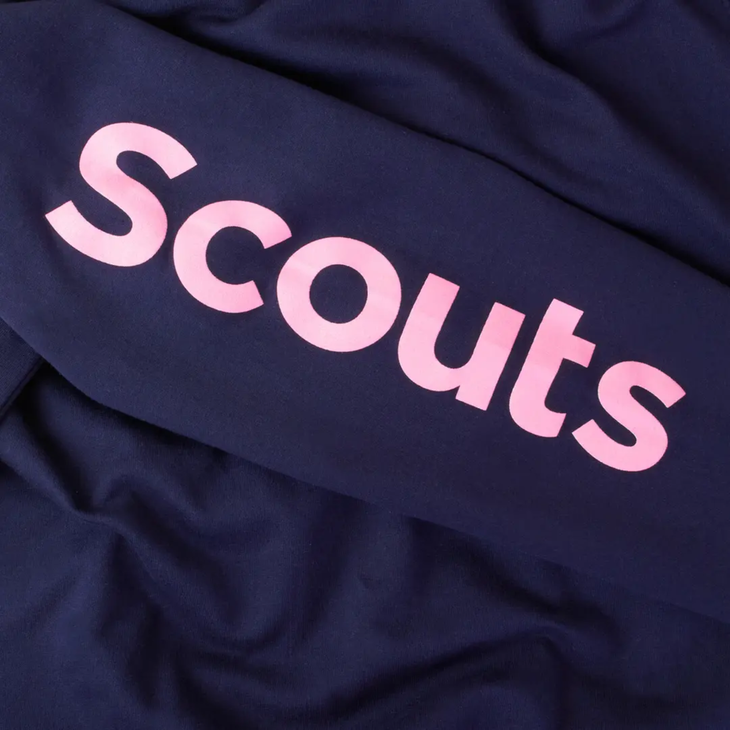 Scouts Fleur de Lis Bold Contrast Hoodie - L - Navy/Pink