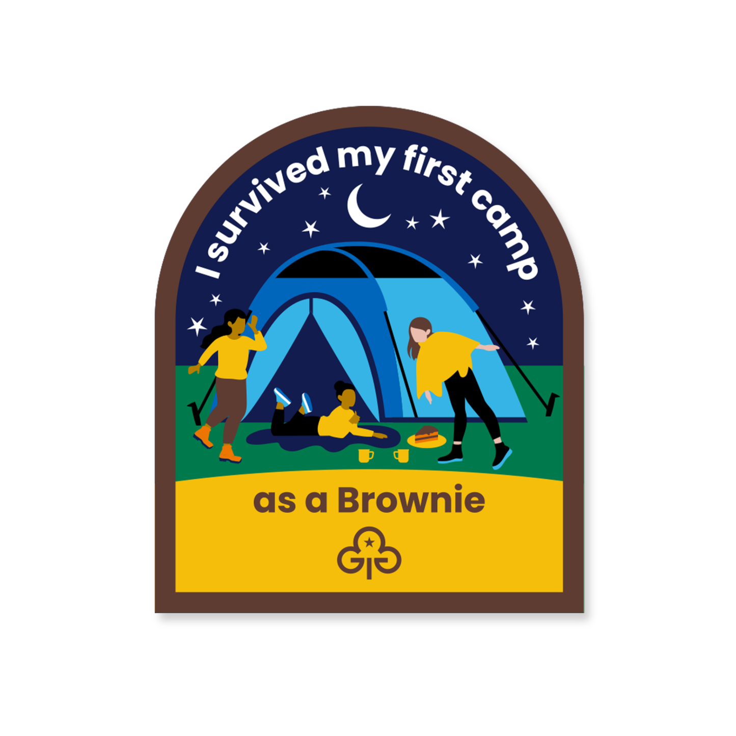 I survived my first camp as a Brownie woven badge